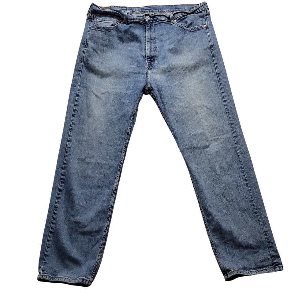 Levi's 505 Regular Fit Jeans Mens W42 L30 Blue Medium Wash Straight Leg Denim